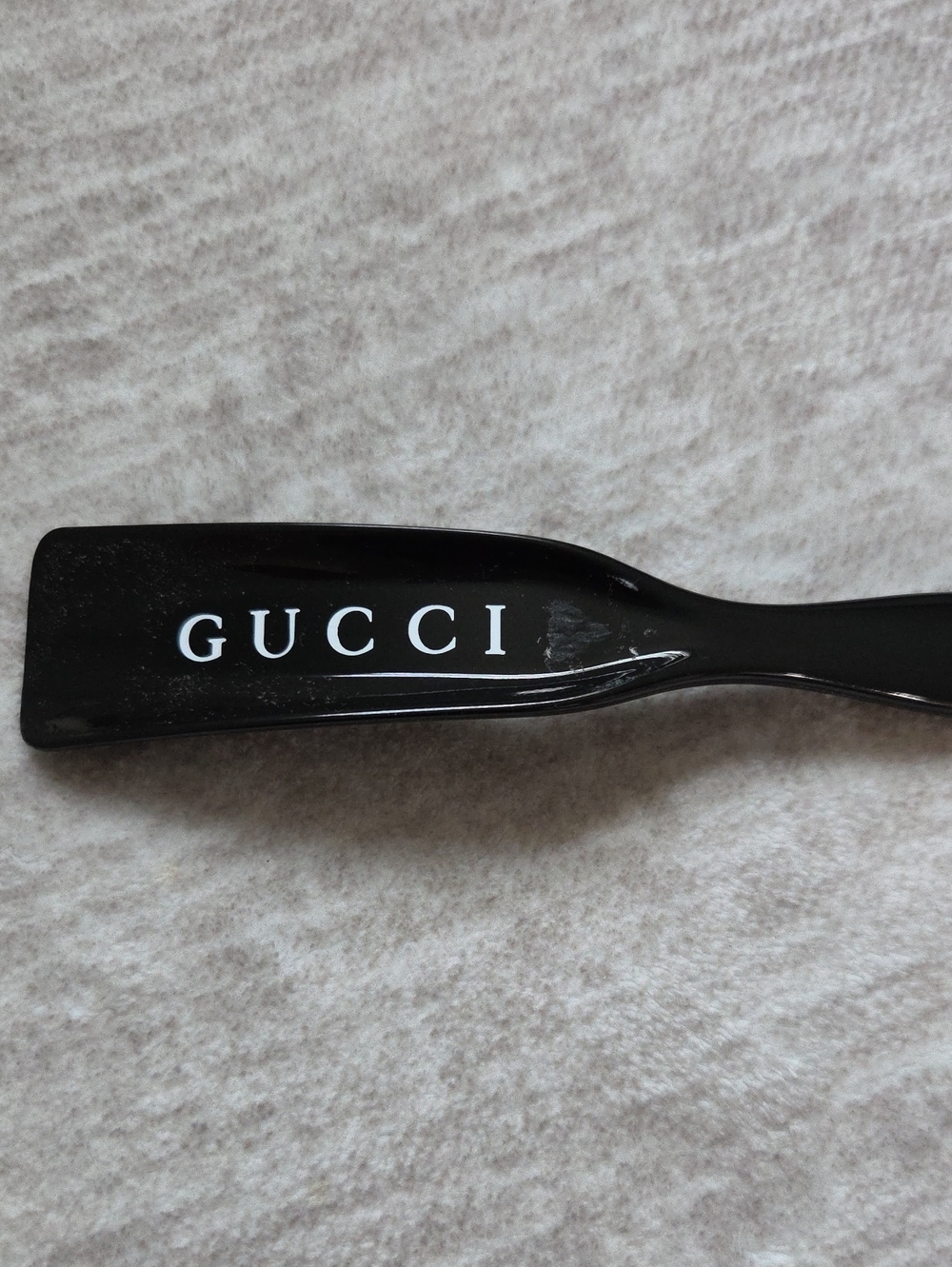 Gucci Black Gloss Shoe Horn with White Logo
